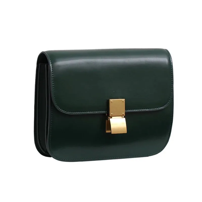 Guangzhou factory fashion box single shoulder bag new style fashion premium genuine leather crossbody bag wholesale