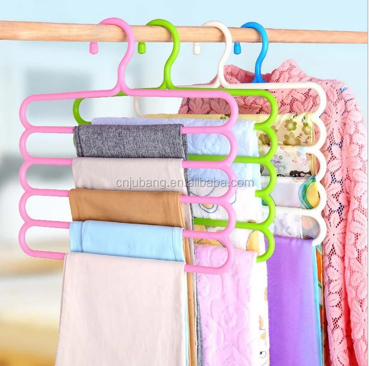 wholesale Plastic Clothes Hangers Household Sturdy Hanging Pants Racks Creative Scarf Frame