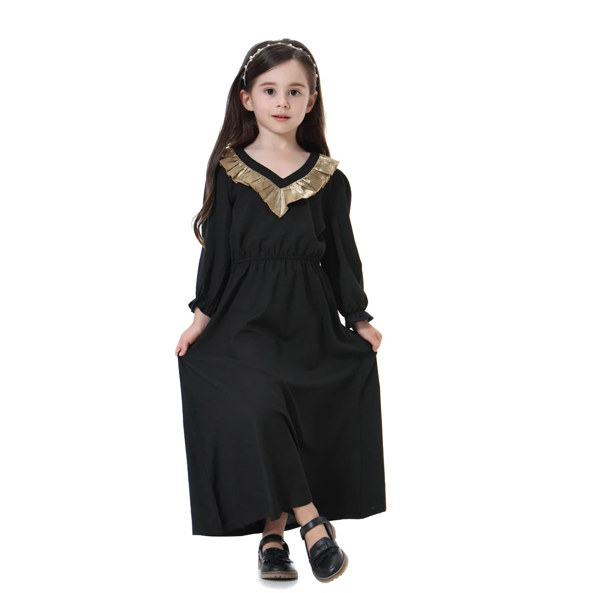 JYS Wholesale Children Girl Muslim Long Dress Abaya Dubai for girls