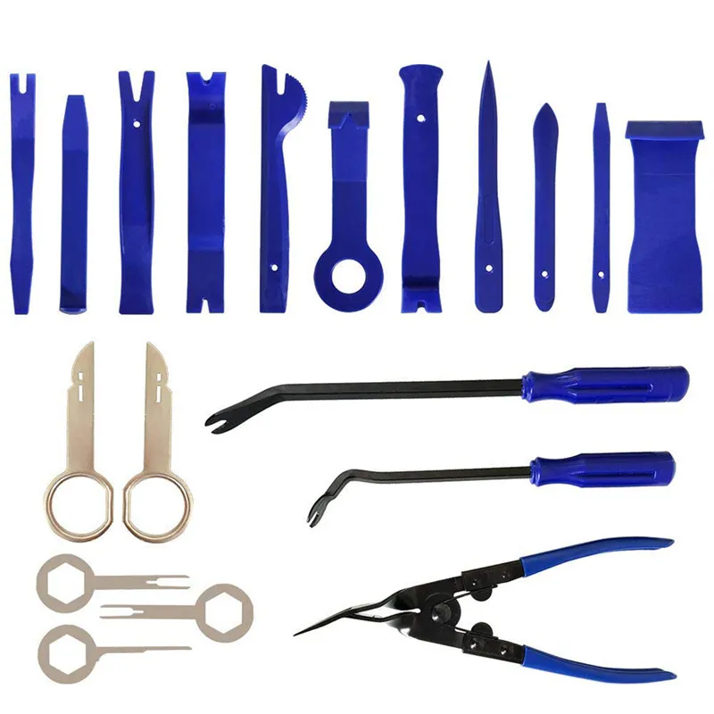 18pcs Nylon Trim Removal Tool Set for Car Panel Dash Audio Radio Removal Installer and Repair Pry Tool Kits with Storage Bag