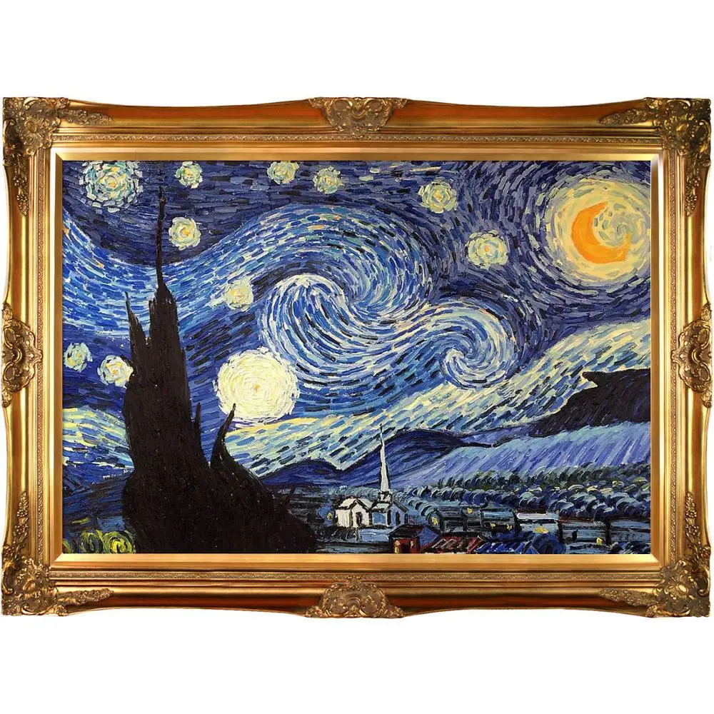 Gold Leaf Wood Antique Picture Frame wide photo art wedding gallery