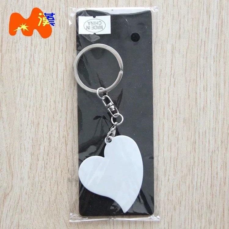 Manufacturer wholesale zinc alloy metal key chain custom printed picture logo sublimation heart shaped keychain