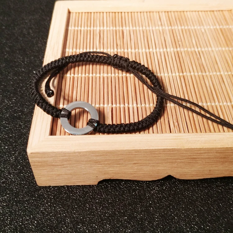 Fashion Weaving Custom Washer Bracelet Love Intention Motto Your Word Bracelet Personalized Round Washer Circle Bracelet