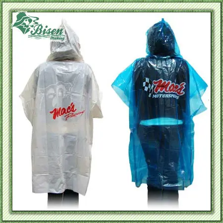 Best Seller LOGO Printed Promotional Disposable Raincoat,Rain Poncho