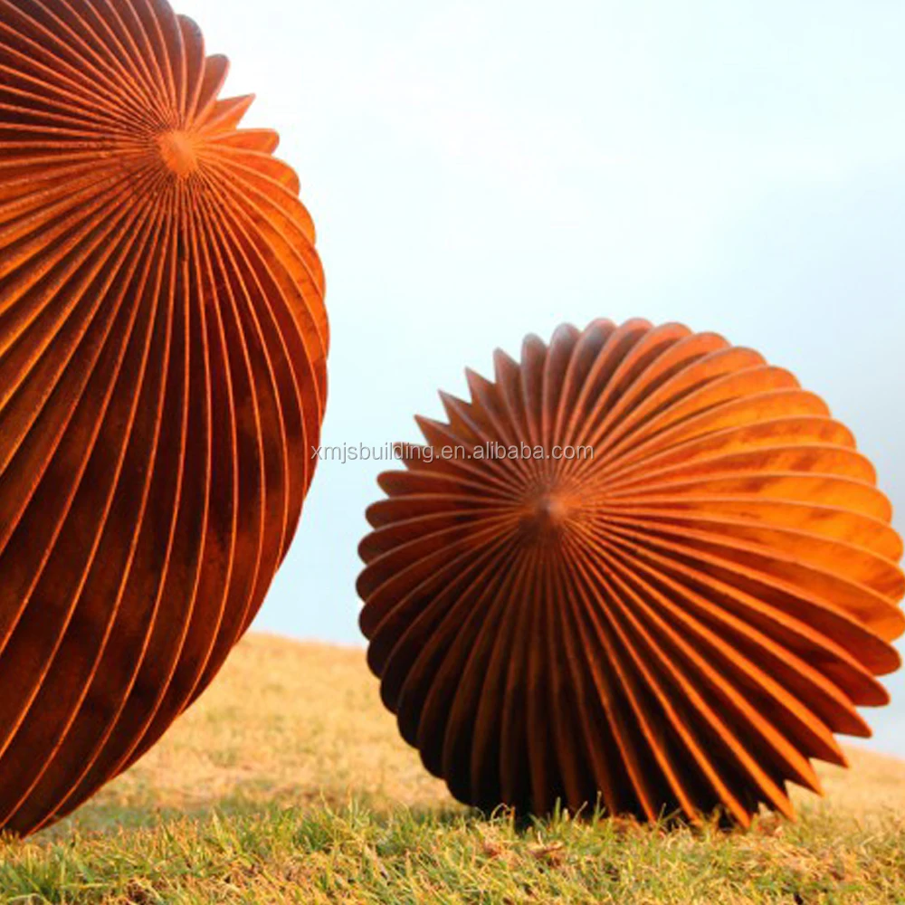 
Metal Hollow Garden Ball Sculpture Corten Steel Sphere Sculpture 