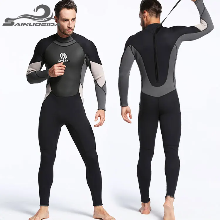 Customized 3mm 5mm Neoprene men women wetsuits full body surf diving suit Back zip Wetsuit