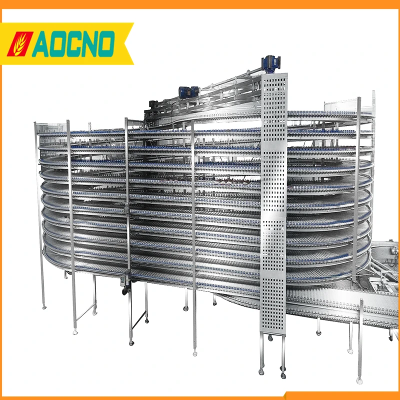 Single/ Double Bakery Spiral Coolers - Spiral Bread Cooling and Freezing Conveyor
