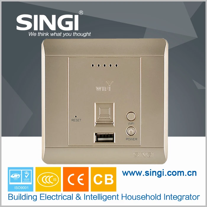 Новый шампанское золото управления WI-FI USB выключатель и розетка