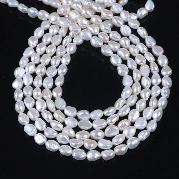 Бусины россыпью с пресноводным барочным жемчугом, 8-9 мм, цвет белый, розовый, фиолетовый, 16 дюймов