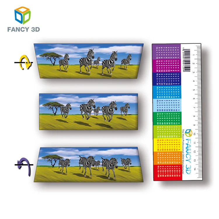 Оптовая продажа, пластиковая 3D линейка для песчаного пляжа и волчника, 15 см, линейка с 3D-эффектом, линейка для студентов