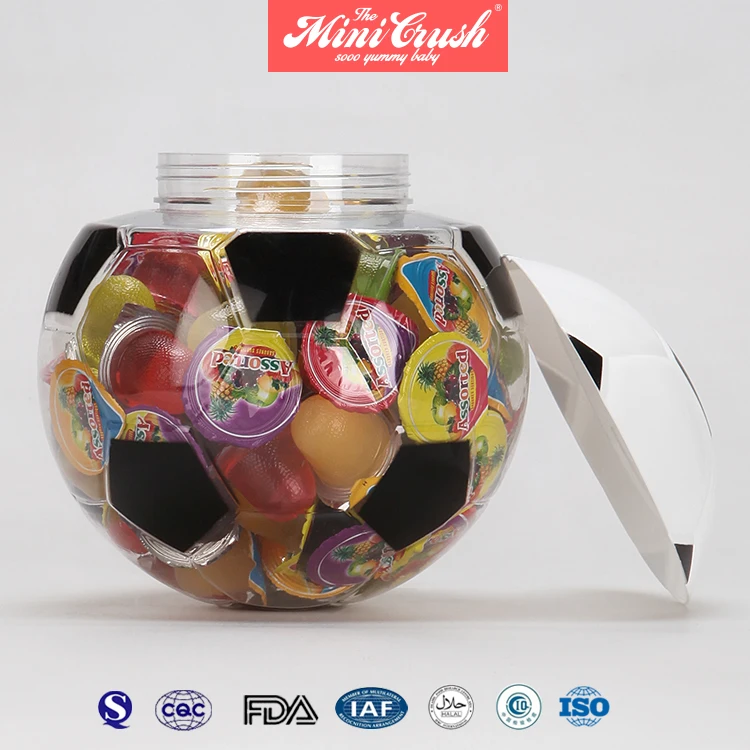 Assorted Fruit Jello Mini Jelly Cup In Soccer Ball Gift Bag