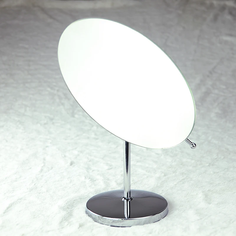 2019 New Household Unframed Pedestal Countertop Single Sided Oval Makeup Mirror With Stand