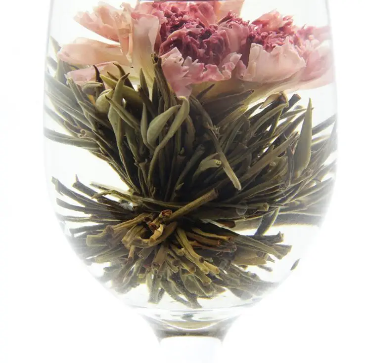 Natural artistic Carnation green beauty healthy handmade Chinese blooming tea ball