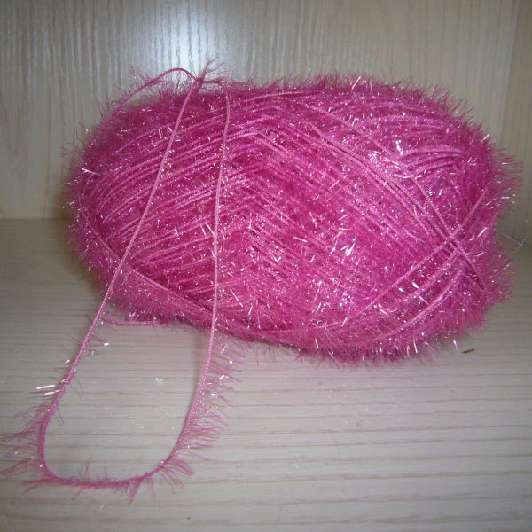 Блестящая перьевая пряжа для вязания