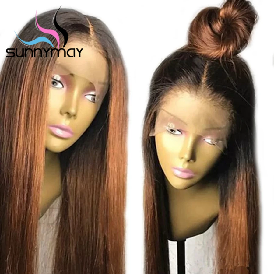 
Sunnymay T1b/30 Lace Front Human Hair Wigs Remy Hair Glueless Straight Lace Front Wigs With Dark Roots Pre Plucked 