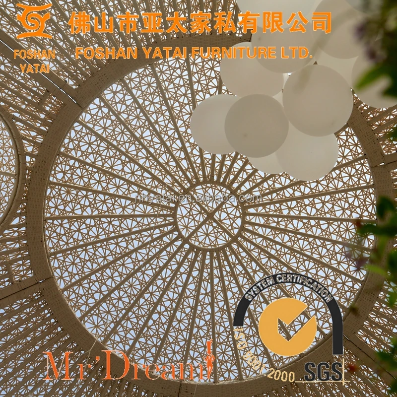 Mr Dream luxury designer outdoor patio poly rattan wicker babylon gazebo for hotel and garden
