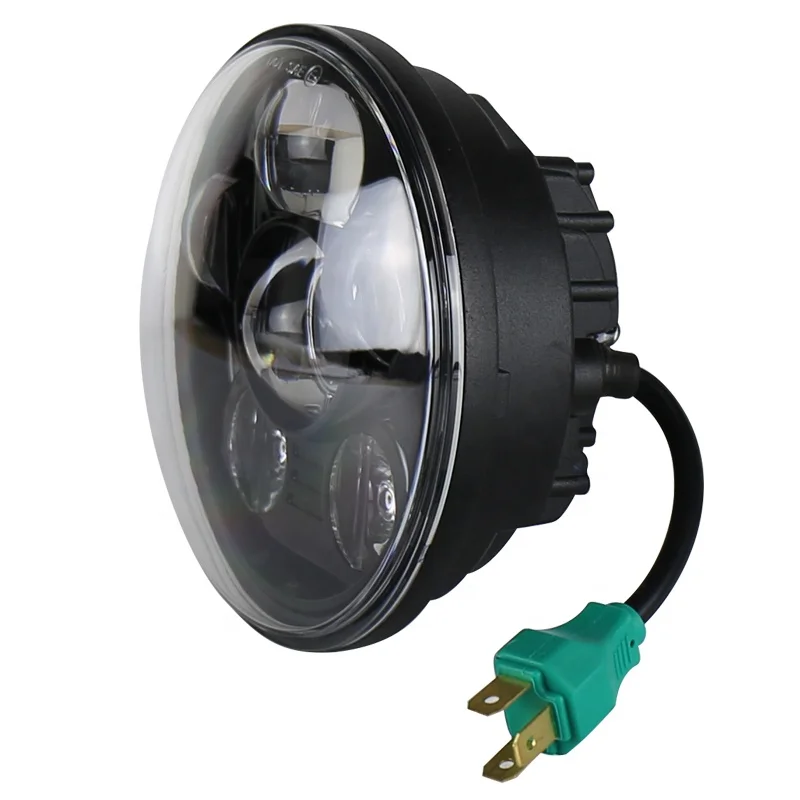 5.75 Inch Super Bright LED Headlight for Motorcycles Black Waterproof Shockproof Aluminum Metal 5.75 Motorcycles Headlights