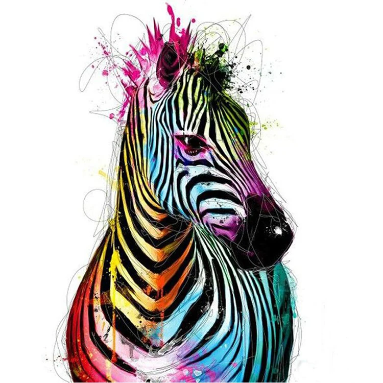 Colorful zebra DIY Diamond Painting Cross Stitch 5D Needlework Mosaic Full Square Drill Icon Diamond Embroidery Decor Painting