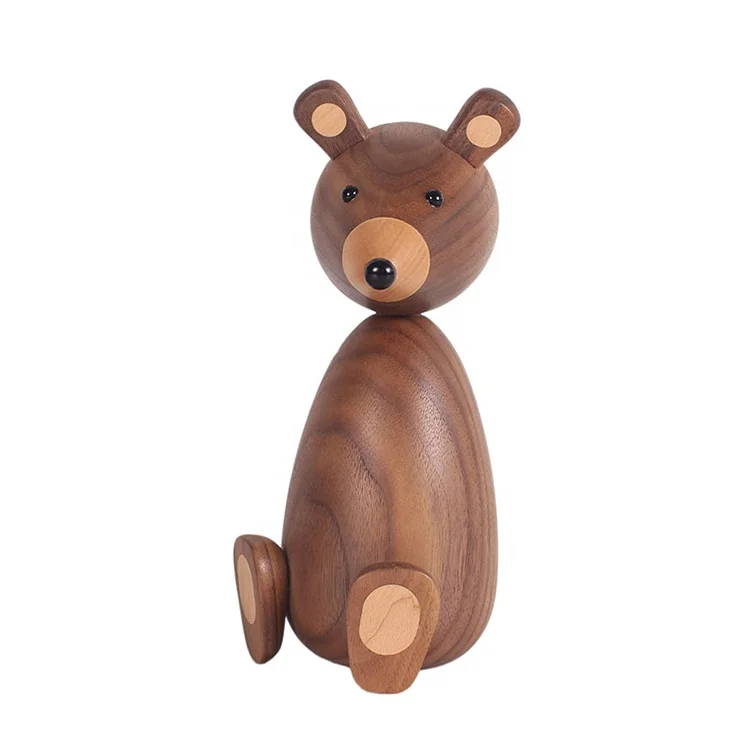 Russia Little bear wood ornaments for decor for furniture wood crafts shipping small gifts wood bear toy ornament home