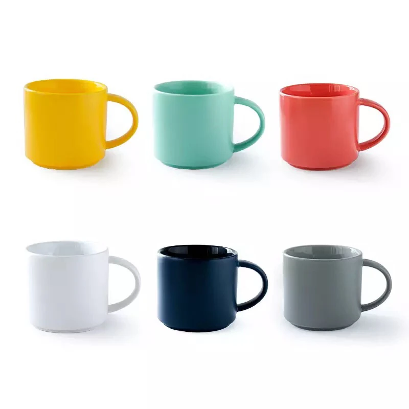 Wholesale Small Multi-colored Drinkware Ceramic Mugs Coffee Cups 180ml Porcelain Tea Cup with Handle for