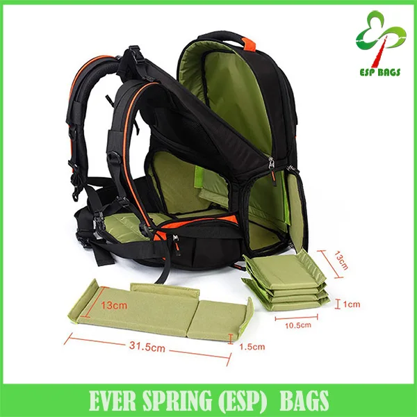 Functional waterproof camera backpack , stylish anti shock and theft dslr camera bag with extra rain cover