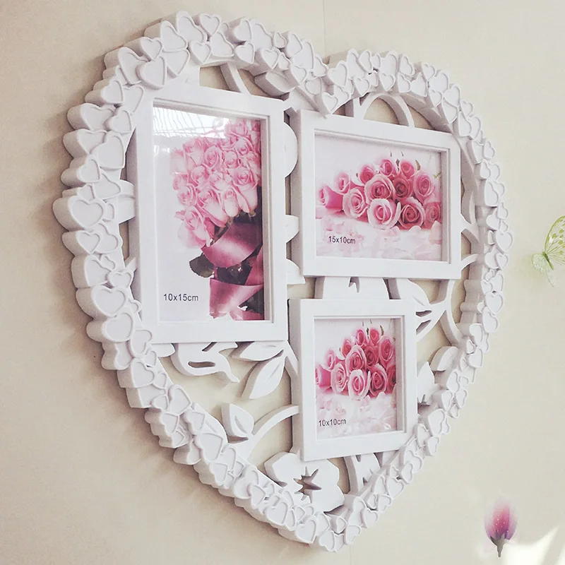 Wholesale Stock Small Order Household Wall Decoration Heart Shaped Photo Frame
