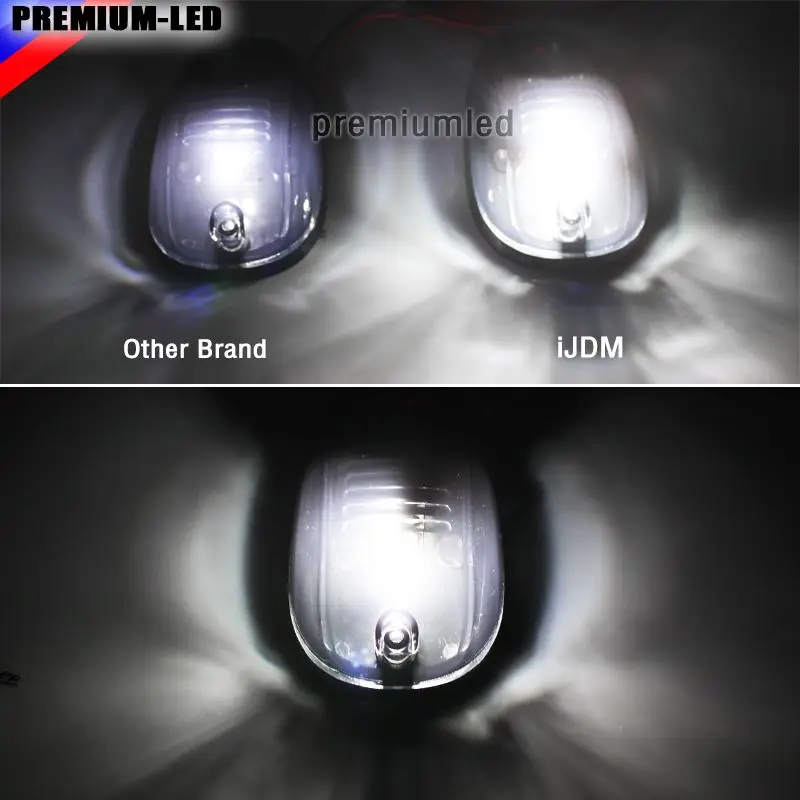 
5pcs Smoked Lens 6000K Xenon White LED Cab Roof Top Marker Running Lights For Truck SUV 4x4 (For Chevy Ford Dodge GMC, etc) 