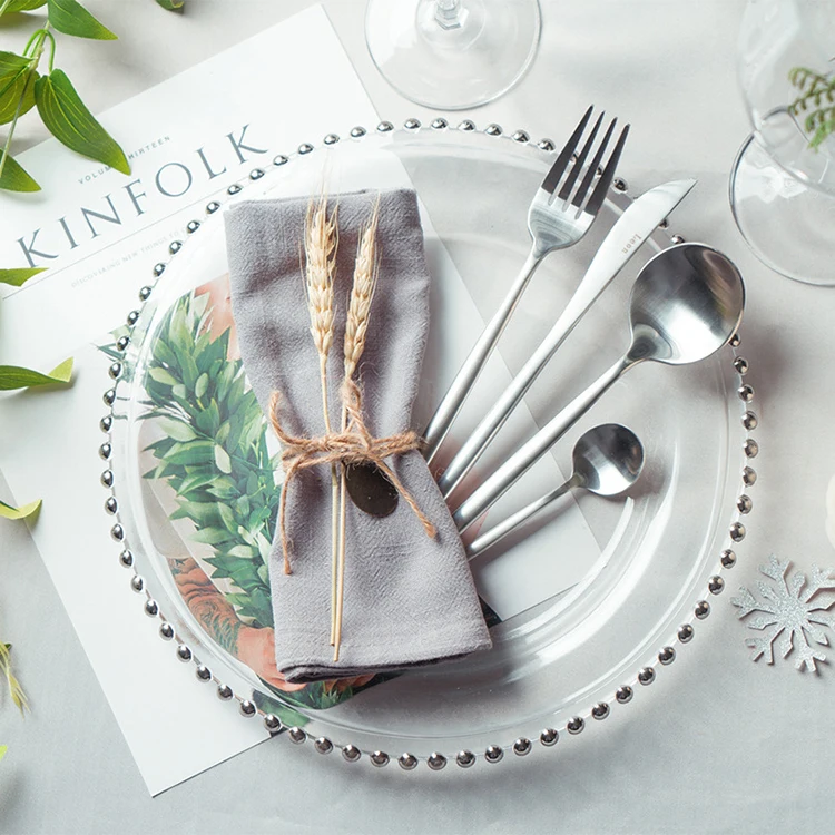 European Glass Transparent Dinner Plates Portugal Luxury Flatware Set Dinnerware Set