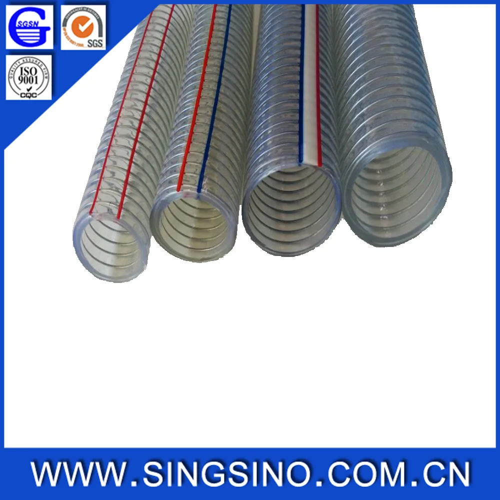
Transparent 25mm Steel Wire Reinforced Hose / 1' PVC Steel Wire Reinforced Hose for Drawing Water in Industrial, Factories 