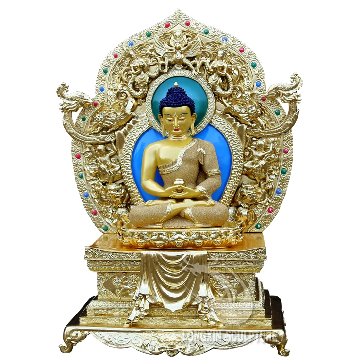 Antique Indoor Bronze Sculpture Gold Plated Buddha Sculpture for Sale