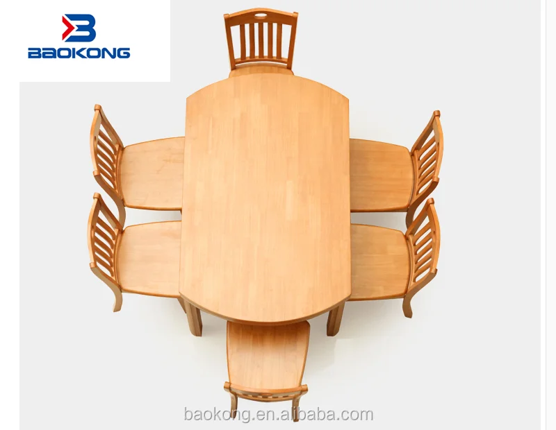 Solid Wood Round Folding Dining Table For Home Dining Room
