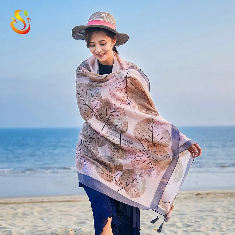 
China manufacturer digital printing custom long cotton linen scarf shawl wrap gift jersey scarf 