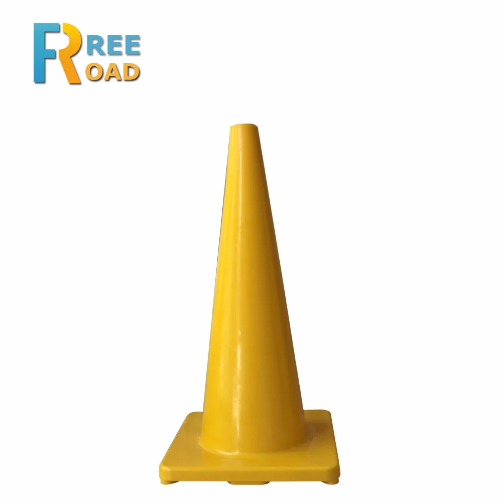 70cm 2.3kg yellow PVC traffic cones with black reflective tapes