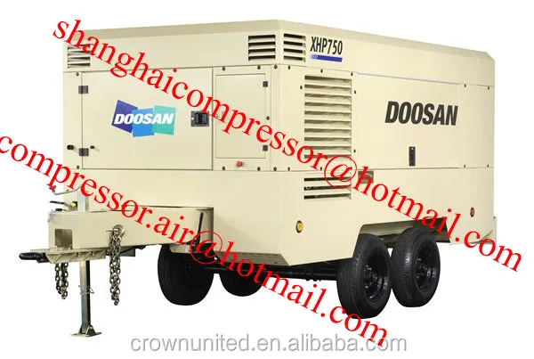 XHP750 ,750CFM, HIGH PRESSURE COMPRESSOR, 350psig, Doosan china, mobile air compressor. diesel engine