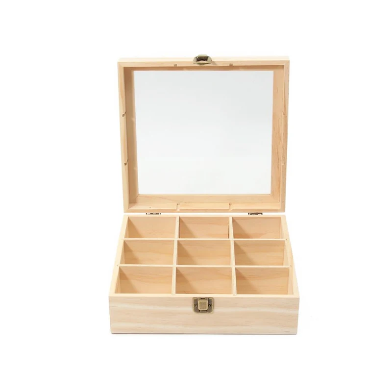 Hand craft gift wooden crate box with Clear Acrylic Glass lid