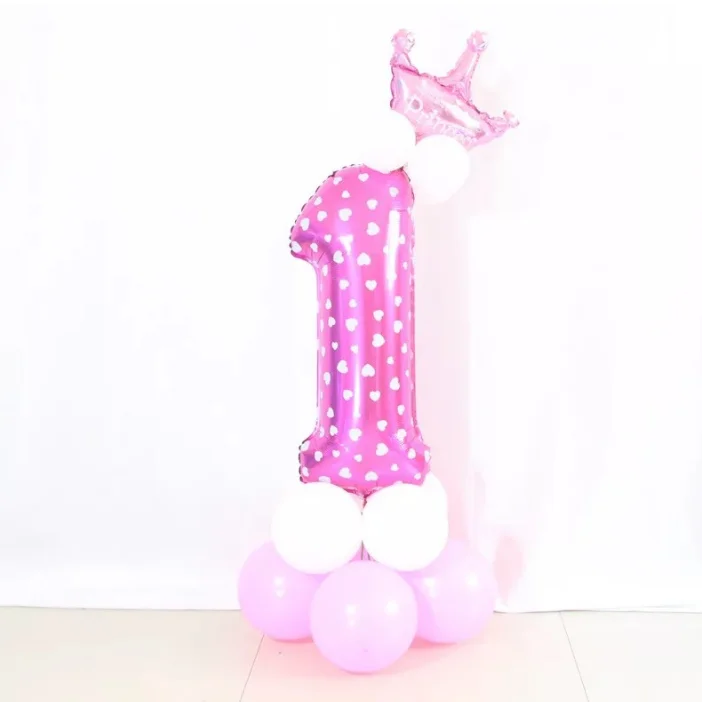 Cross-Border Crown Detonation Model 30 inch Digital Aluminum Balloon Base Path Lead Birthday Party Balloon