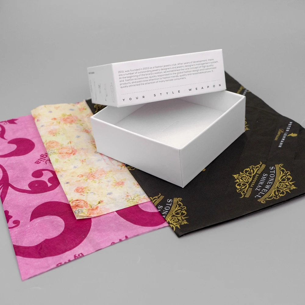 Customized printed17gsm a4 size tissue paper with company logo