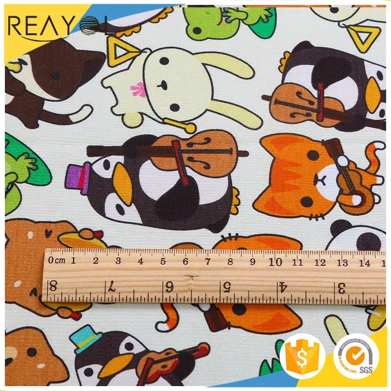 Selling  95% cotton 5% spandex fabric animal custom digital printing cotton jersey fabric for dress