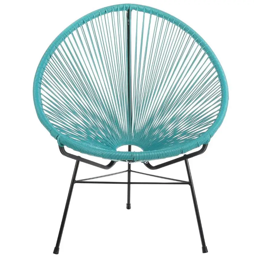 Colorful sun outdoor wicker acapulco waterproof metal frame rattan acapulco  cafe garden chair
