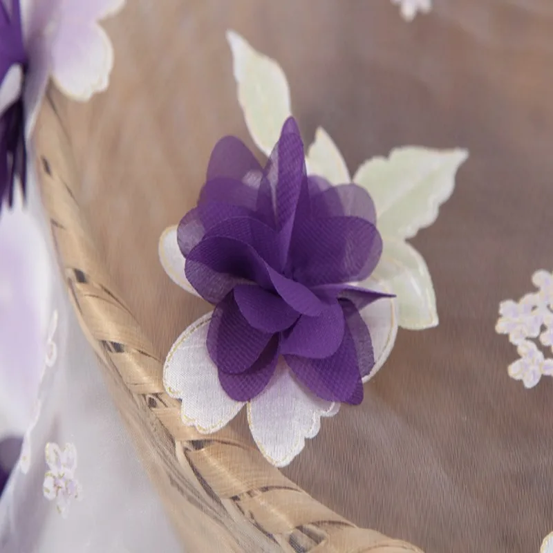 Best price softetxile digital printed 3d flower embroidered organza fabric for women dresses