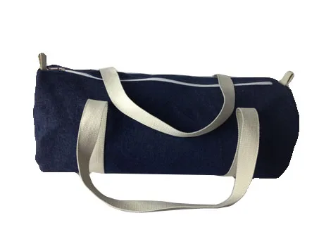 Denim Canvas Cotton Duffel Bag Gym BagBarrel round bag for Unisex [30Litres]