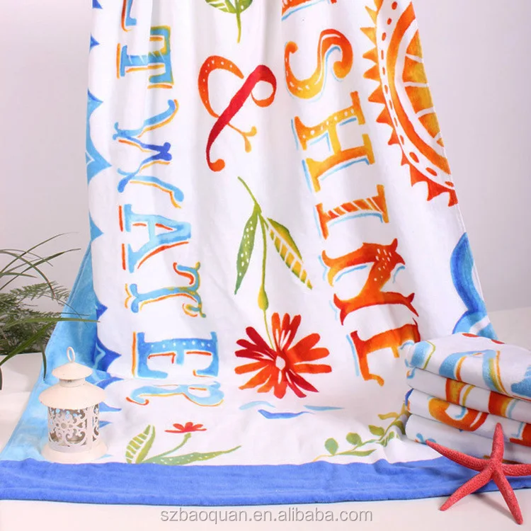 China Supplier Custom Cotton Print Beach Towel
