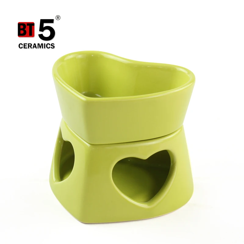 
Fondue Set,Glazed Ceramic Fondue Pot For Cheese or Chocolate,Tapas,Butter Warmer Set 