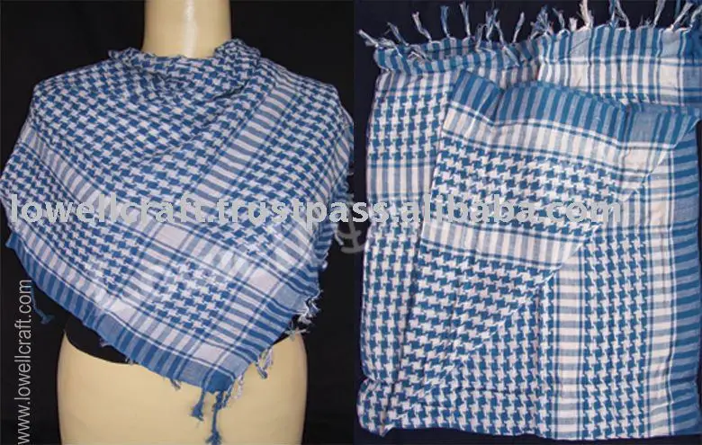 SHEMAGH Keffiyeh Headdress Arab Scarf, Desert Face Wrap,