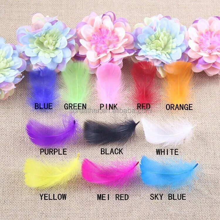 DIY 5-6cm Wholesale Price Goose Feather Washed and Dyed Fluffy Geese Feathers for Party/Clothing