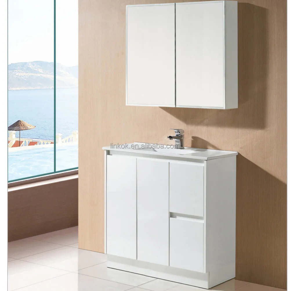 High Quality 36 inch Free Standing Single Basin Ceramic Top Bathroom Cabinet