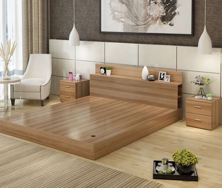 (HX-8NR1111) хит продаж меламин МДФ набор мебели для спальни хранения двуспальная кровать