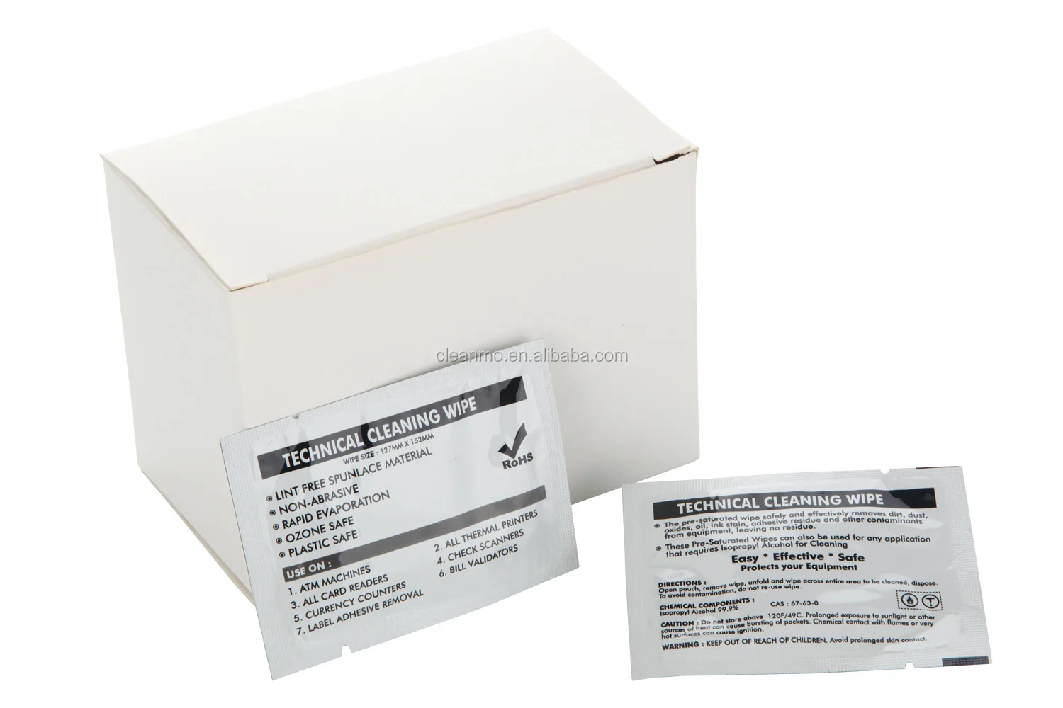 Thermal Printhead cleaning wipes - 99% IPA solution