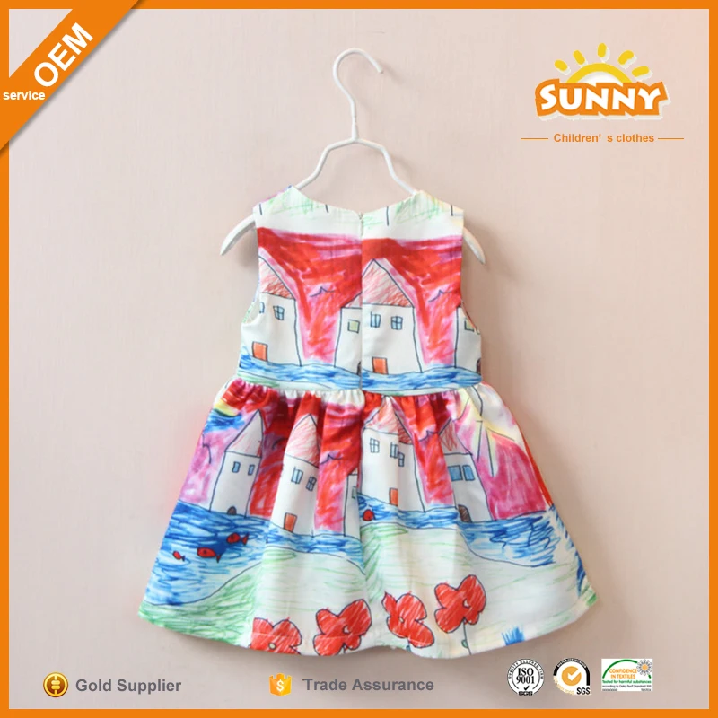 В прошлом Дизайн Ручная Роспись Хлопчатобумажное Платье Рождественский Подарок Ручной Росписью Платье