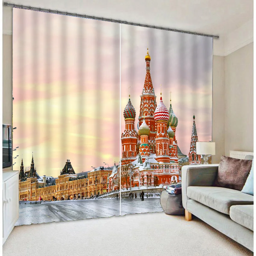 
Latest Dsign Top Sale Christmas Series 3D 100% Polyester Curtain , Living Room Curtain , Blackout Curtain 